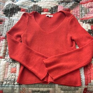 Women's V-Neck Sweater - Red